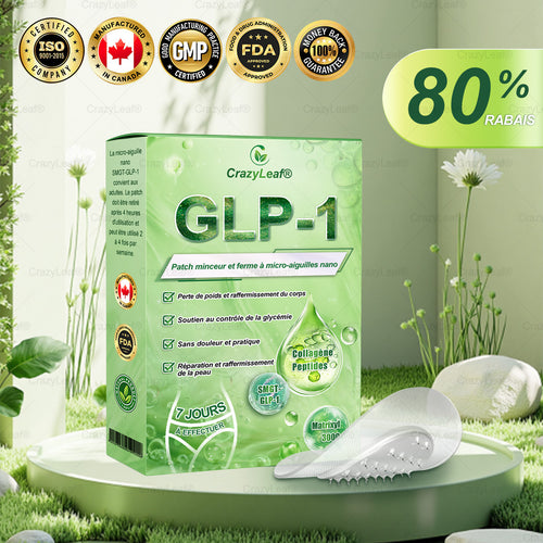 CANADA Cliniquement prouvé | Boutique officielle | Patch nano à microneedles CrazyLeaf® SMGT-GLP-1 avec collagène et Matrixyl 3000 | Cible : obésité, peau relâchée, hypertension, diabète, foie gras, douleurs articulaires, brouillard cérébral, fatigue