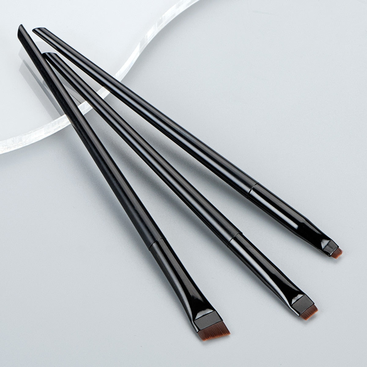 Eyeliner Brush Eyebrow Brush Portable Flat Fine Eye Liner Brow Contour Makeup Brushes Cosmetic Beauty Makeup Tool 3pcs/set
