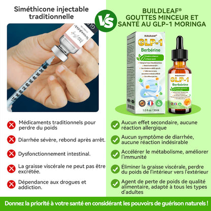 Développé cliniquement par des experts de la santé renommés en France🇫🇷💥 | BuildLeaf® Gouttes Herborisées GLP-1 à la berbérine et au moringa (Formule Française)