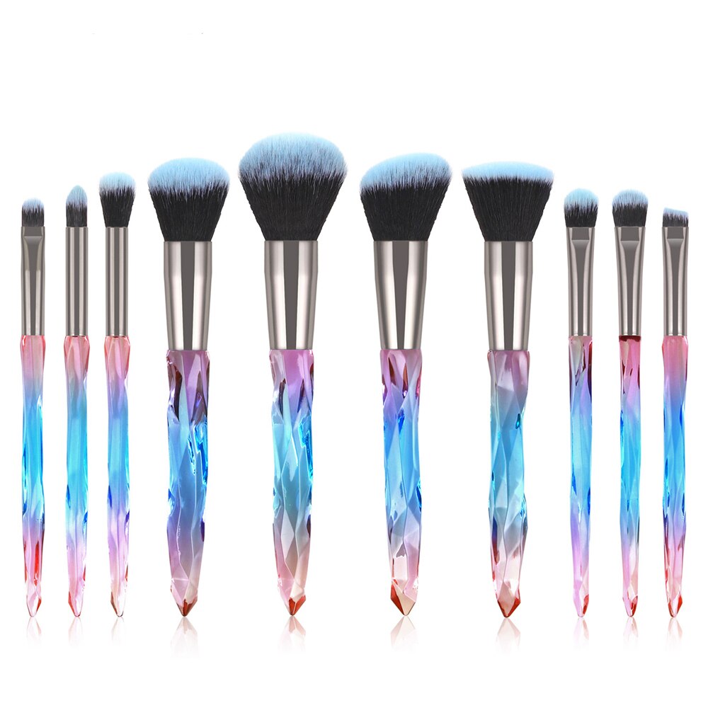 Diamond Makeup Brushes Set Bag Professional Cosmetic Foundation Powder Eyeshadow Blending Blush Concealer Brush Tools